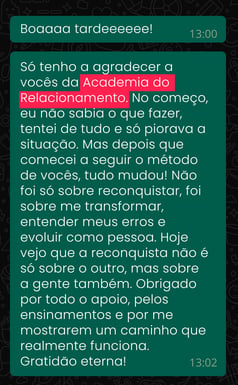 Depoimento de aluno 5 sobre a mentoria