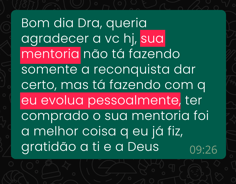 Depoimento de aluno 6 sobre a mentoria